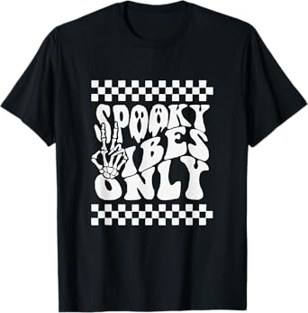 Spooky Vibes Only Halloween Retro Ghosts 80s Party T-Shirt
