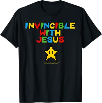 Invincible With Jesus Christian Gamer Inspiration & Faith T-Shirt