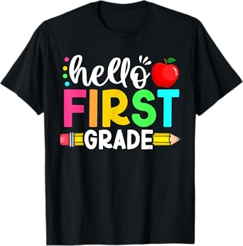 Hello First 1st Grade Back To School Teachers Boys Girls T-Shirt
