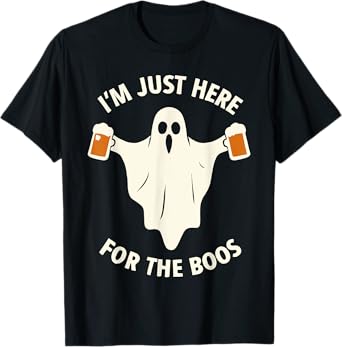 Funny Gift Halloween Shirt, Ghost Iโm Just Here for the Boos T-Shirt