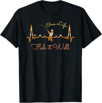 Fisherman's Heartbeat Fishing Lovers Father's Day T-Shirt