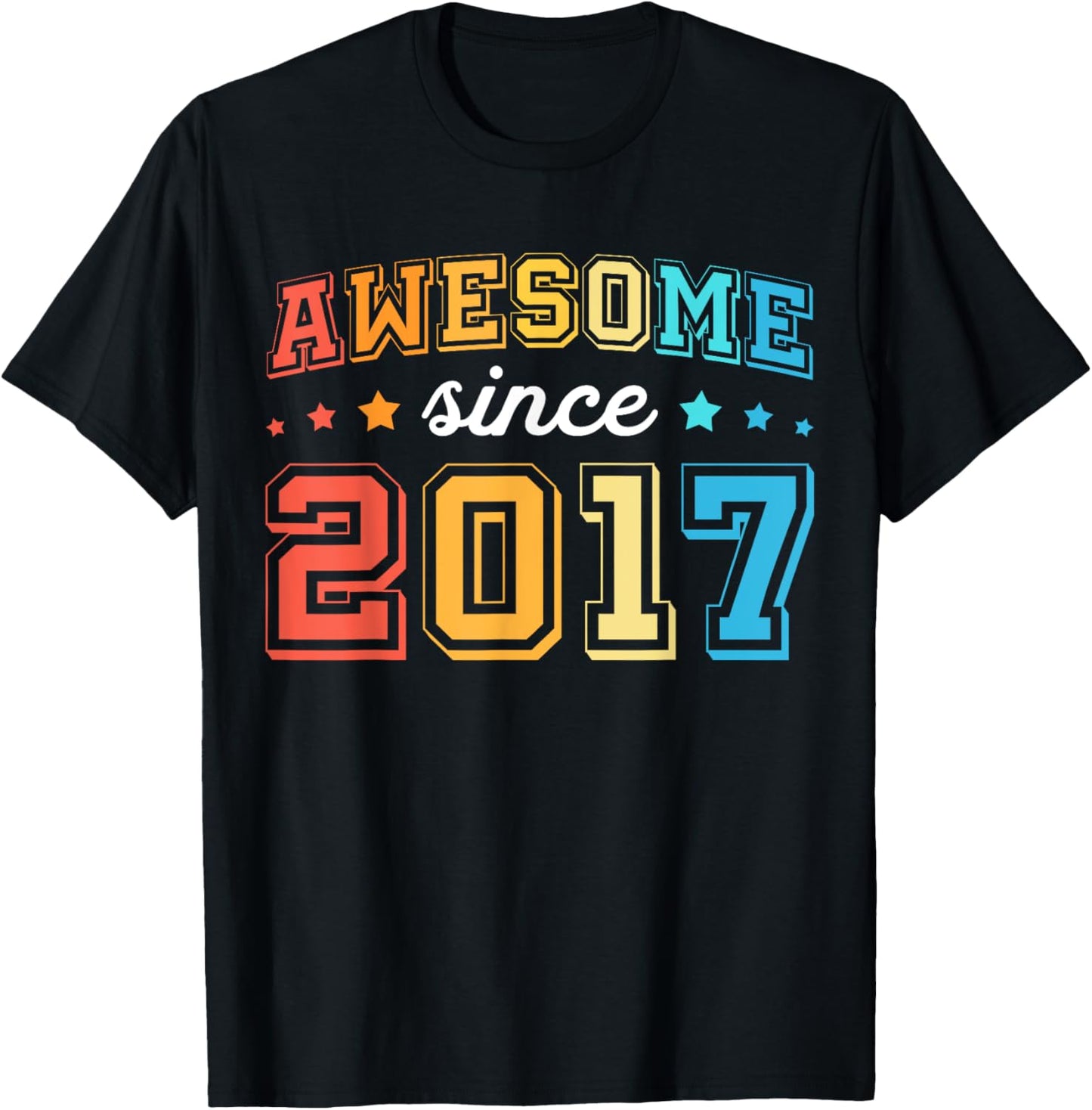 Awesome Since 2017 Retro 8th Birthday Boy 8 Birthday T-Shirt