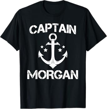 CAPTAIN MORGAN Funny Birthday Personalised Surname Clan Gift T-Shirt