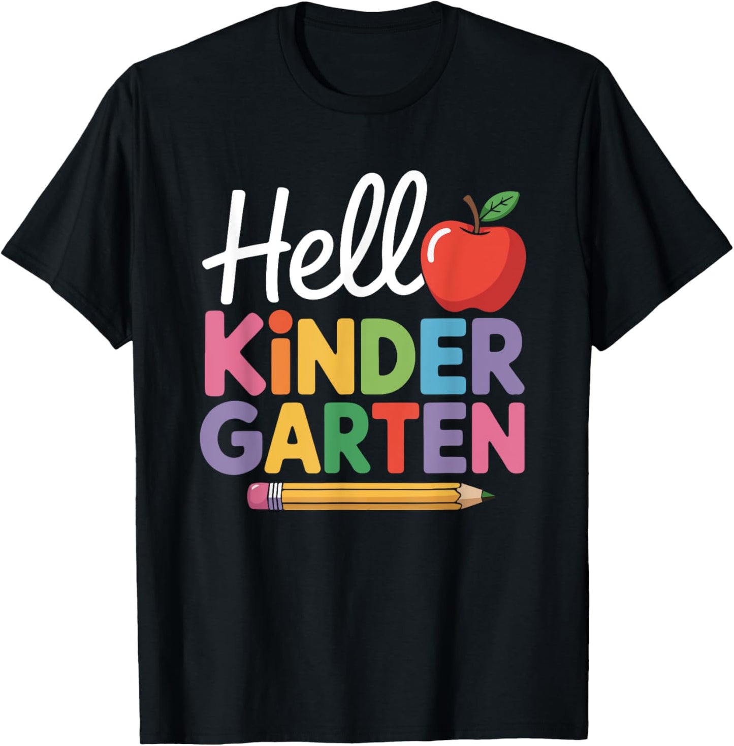 Hello Kindergarten Teacher Squad Kinder Back To School Crew Tee by TeeBrew