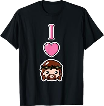 I Love Jesus Anime Style Pro Christian Religious Kids Girls T-Shirt