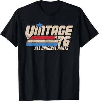Vintage '76 Retro Birthday 1976 Top for Men 49th Dad USA 50 T-Shirt