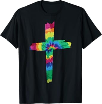 Tie Dye Cross God Jesus Faith Hippie Christian Men Women T-Shirt