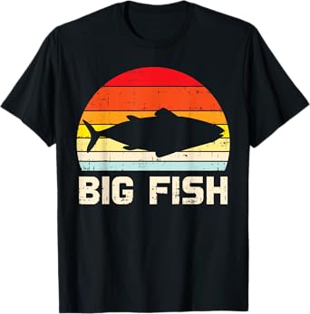 Fish Big Retro Bass Fishing Family Matching Dad Son Men Gift T-Shirt