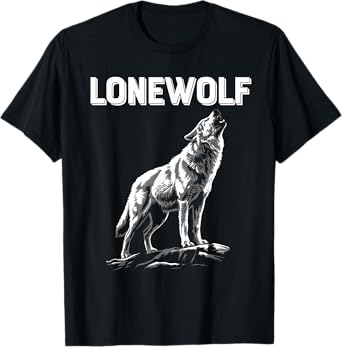 Alpha Lone Wolf Tee Pack Member Wildlife Howling T-Shirt