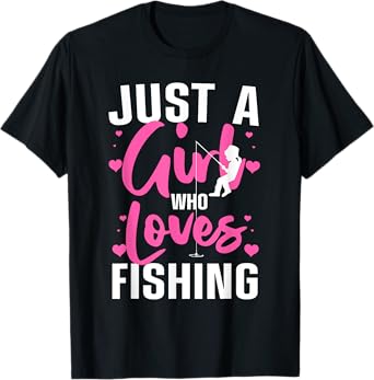 Funny Fishing Design For Girls Women Kids Angler Fish Lover T-Shirt