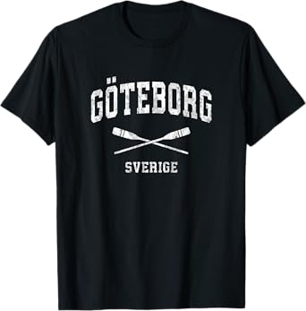 Gothenburg Sweden Vintage Nautical Paddles Sports Oars T-Shirt