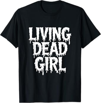 Dripping Blood Zombie Movie Living Dead Girl Halloween T-Shirt