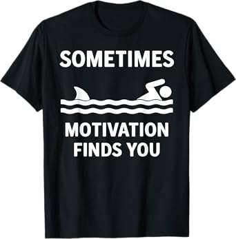 Vintage Sometimes Motivation Finds You Tee - Funny Shark T-Shirt