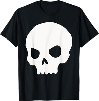 White Halloween Skeleton Silhouette Goth Punk Rock Skull T-Shirt