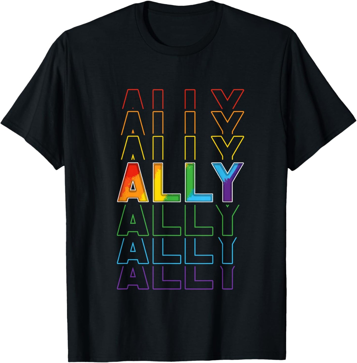 Ally LGBTQ Support Pride Month Rainbow Equal Rights Adults T-Shirt