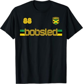 JAMAICA BOBSLED Team Vintage Jamaican Flag Clothing T-Shirt