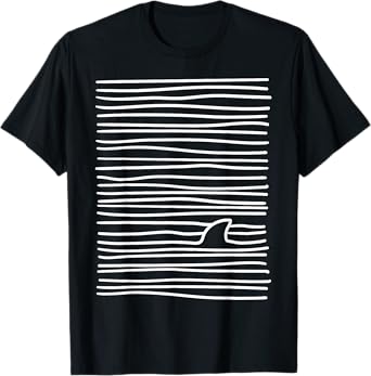 Minimalist Line Drawing Simple Unique Shark Fin T-Shirt