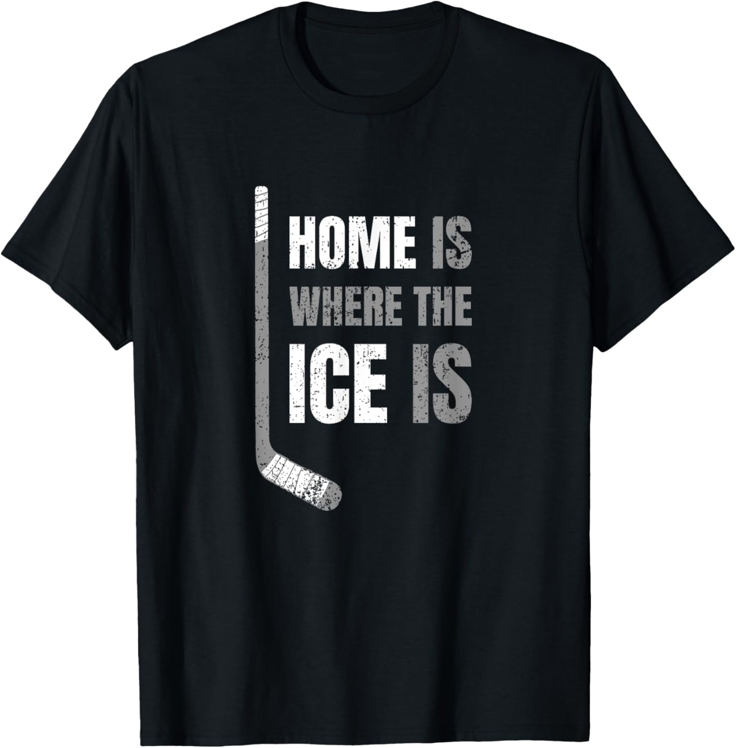 Hockey - Home Is Where The Ice Is - Retro-Style Hockey T-Shirt