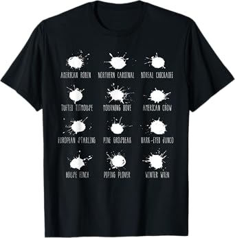Bird Poop Chart Funny Birding Birdwatching Birdwatcher T-Shirt