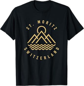 St. Moritz Mountains Switzerland Hiking Outdoors Minimal T-Shirt