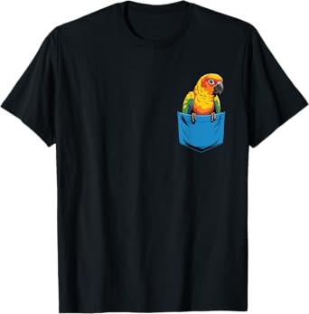 Cute Pocket Sun Conure Parrot Lovers T-Shirt