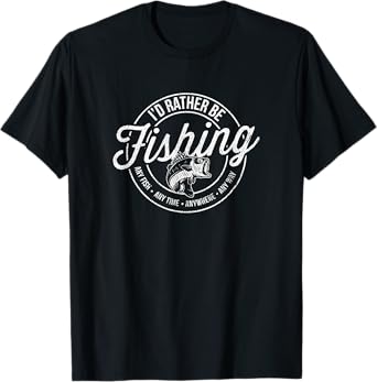 I'd Rather Be Fishing Retro Distressed T-Shirt