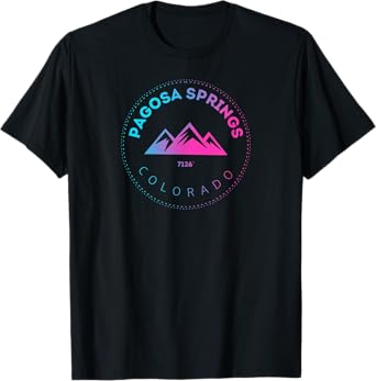 Pagosa Springs Colorado Mountain Town - Retro CO Skiing T-Shirt