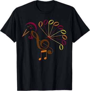 Music Note Symbol Turkey Music Teacher Thanksgiving Musician T-Shirt