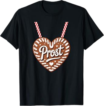Classic German Prost Gingerbread Heart T-Shirt