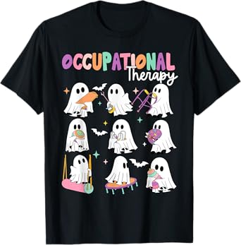 OT Occupational Therapy Halloween Retro Ghost OT Halloween T-Shirt