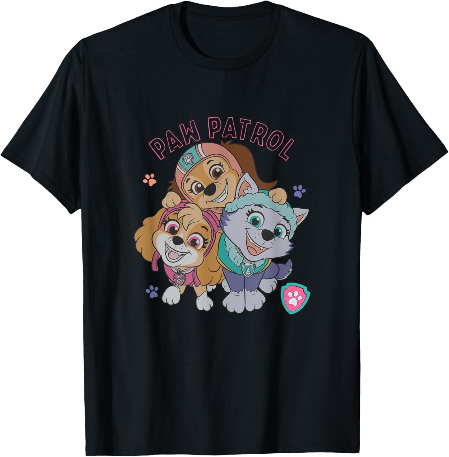 Paw Patrol Everest Skye Liberty Trio Heart Paw Print T-Shirt