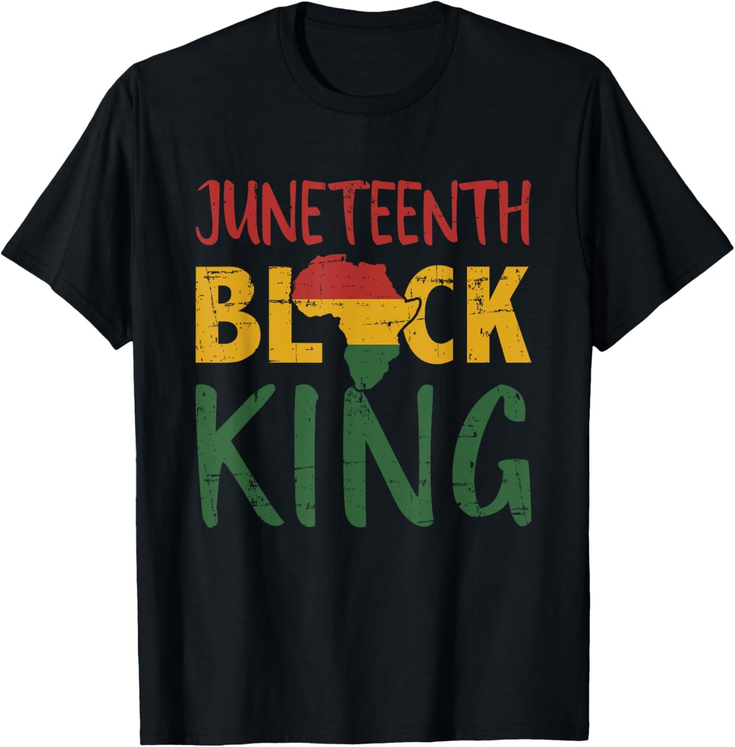 Juneteenth black king in african flag colors for afro pride T-Shirt