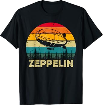 Vintage Retro Zeppelin 70s 80s Dirigible Airship Blimp T-Shirt