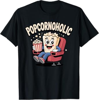 Funny Popcorn Themed For Men Women Adults Kids Popcorn Lover T-Shirt
