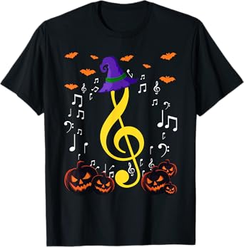 Music Note Pumpkin Fall Music Teacher Halloween Costume T-Shirt