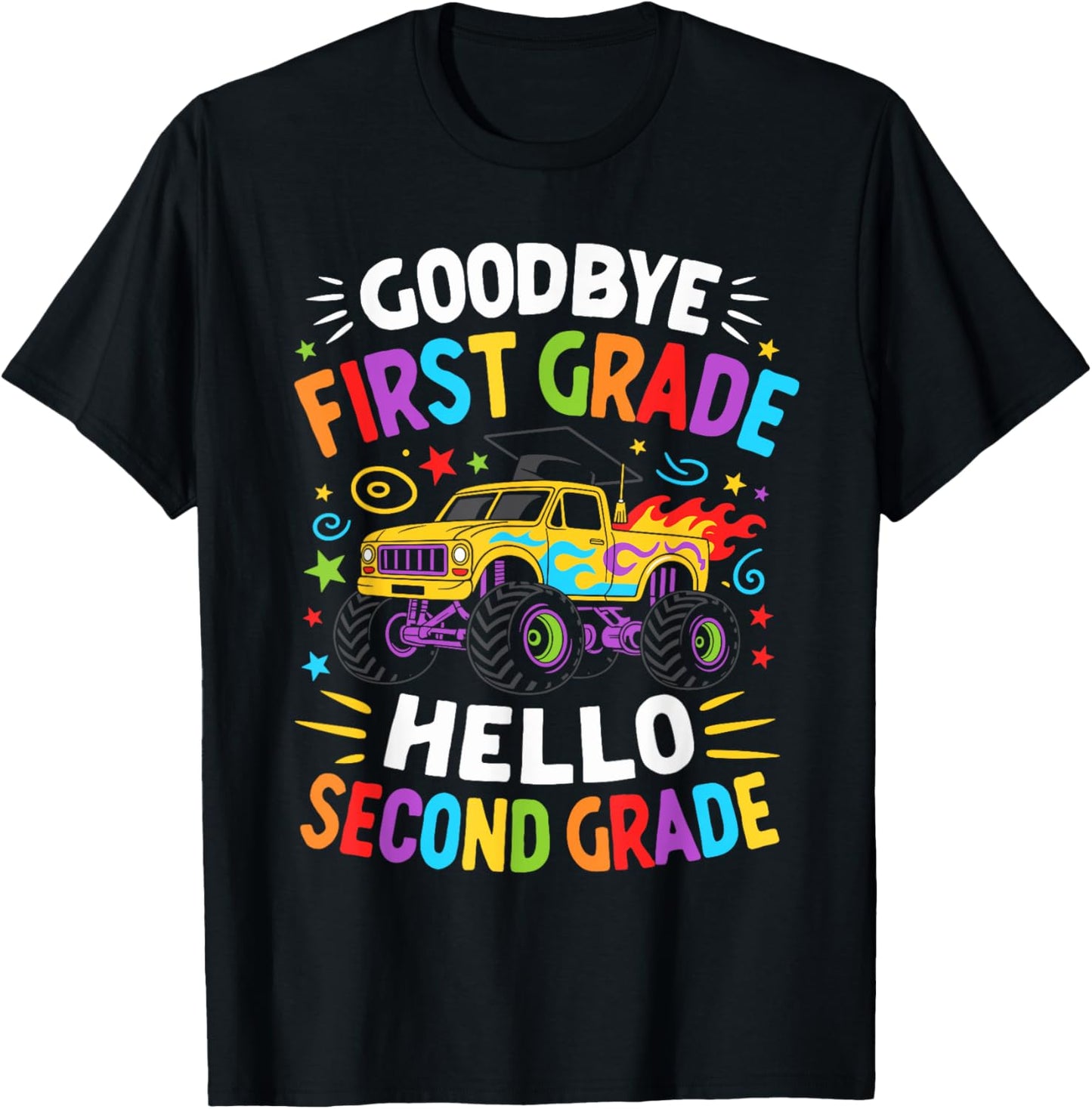 Goodbye First Grade Hello Second Grade Graduation Celebration T-shirt by TeeBrew