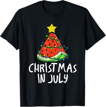 Christmas In July Watermelon Summer Xmas Beach Vacation T-Shirt