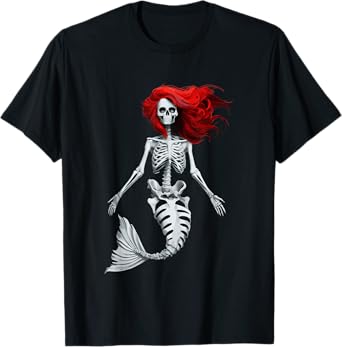 Skeleton Mermaid Halloween T-Shirt