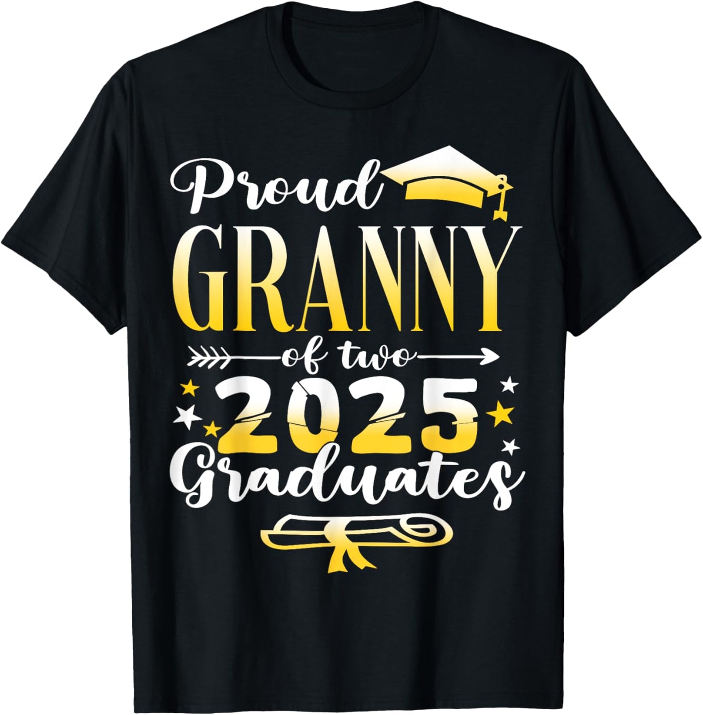 Proud Granny of Two 2025 Graduates Twins Class of 2025 T-Shirt