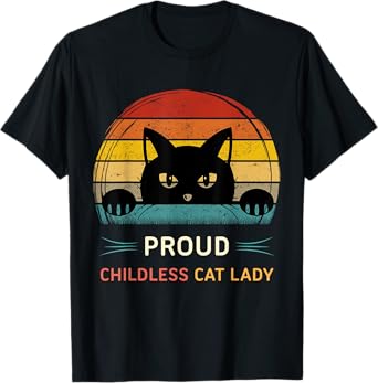 This Proud Childless Cat Lady Is Voting for Kamala T-Shirt