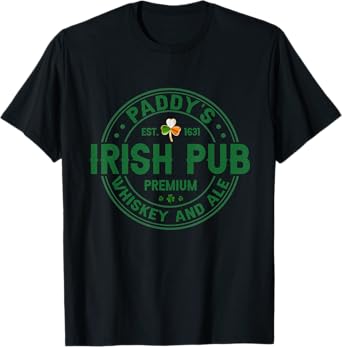 Paddy's Irish Pub Clover Design T-Shirt