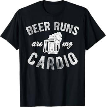 Beer Runs Are My Cardio Mug With Foam Graphic T-Shirt
