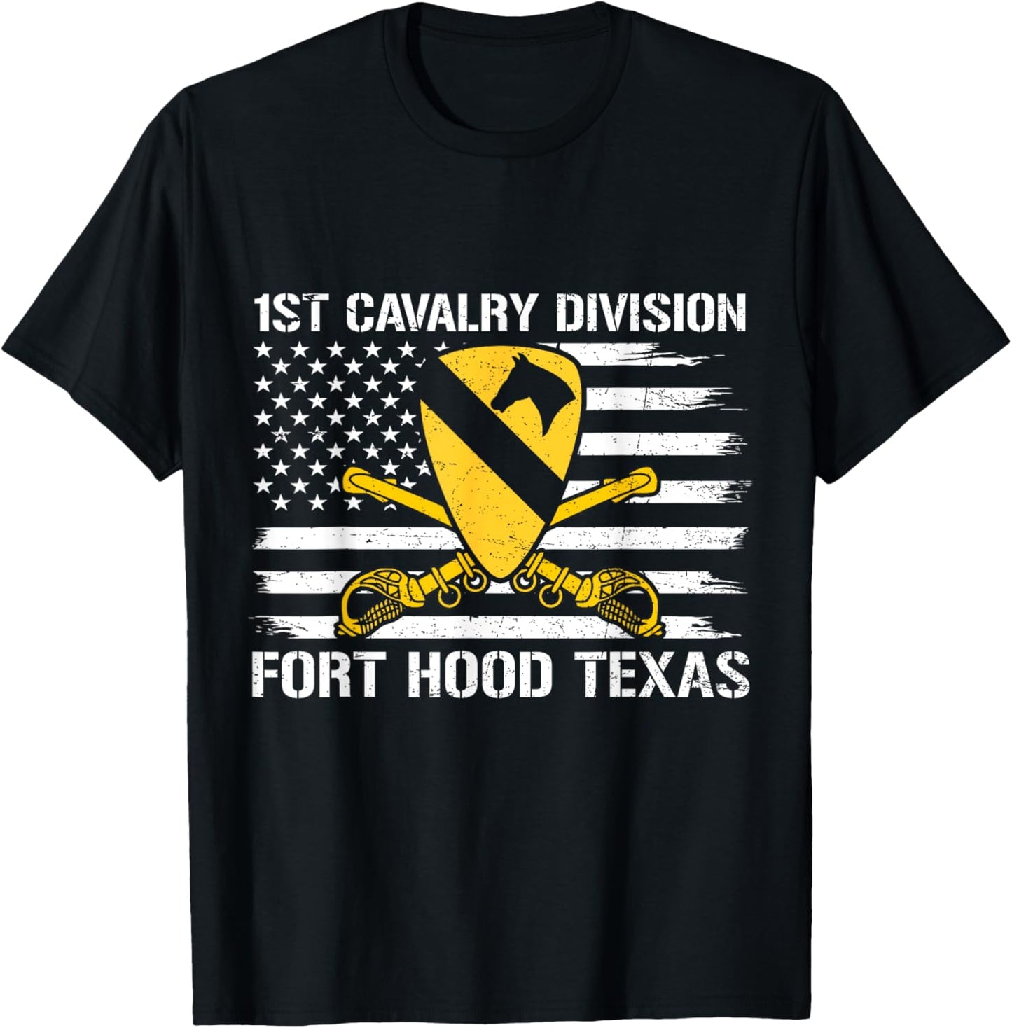 1st Cavalry Division Flag USA Fort Hood Texas US Veteran T-Shirt