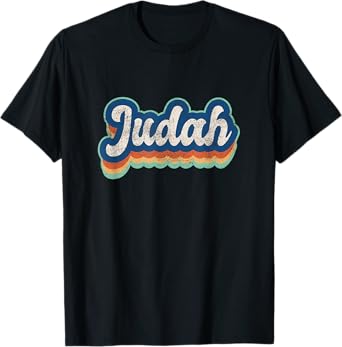 Judah First Name Boy Vintage Style 70s 80s Personalized T-Shirt