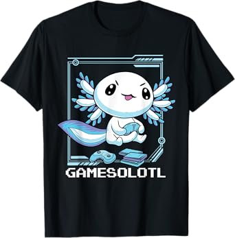 Gamer Axolotl Gamesolotl Fish Gaming Video Gamer Anime T-Shirt