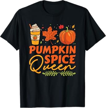 Pumpkin Spice Queen Thanksgiving Autumn Fall T-Shirt