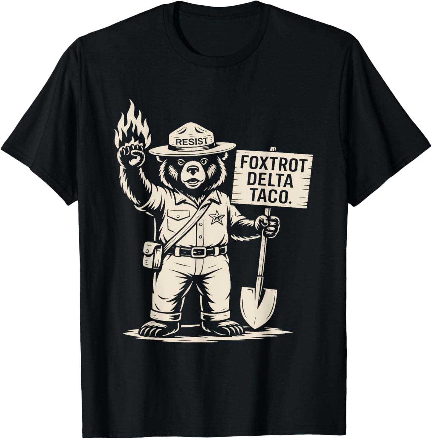 Resist Protest Let's Go Taco Foxtrot Delta Taco Bear T-Shirt