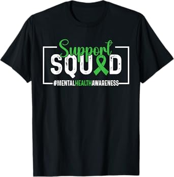 Support Squad Sunflower Hair Mental Health Awareness T-Shirt