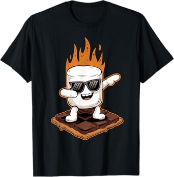 Dabbing Marshmallow Camping Smores Kawaii S'mores T-Shirt