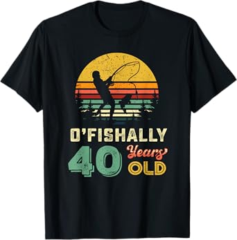 40 Years Old Fishing Gift 40th Birthday Cool Forty Year Old T-Shirt